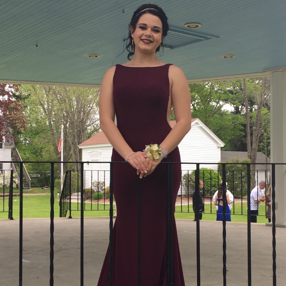 Maroon train dress